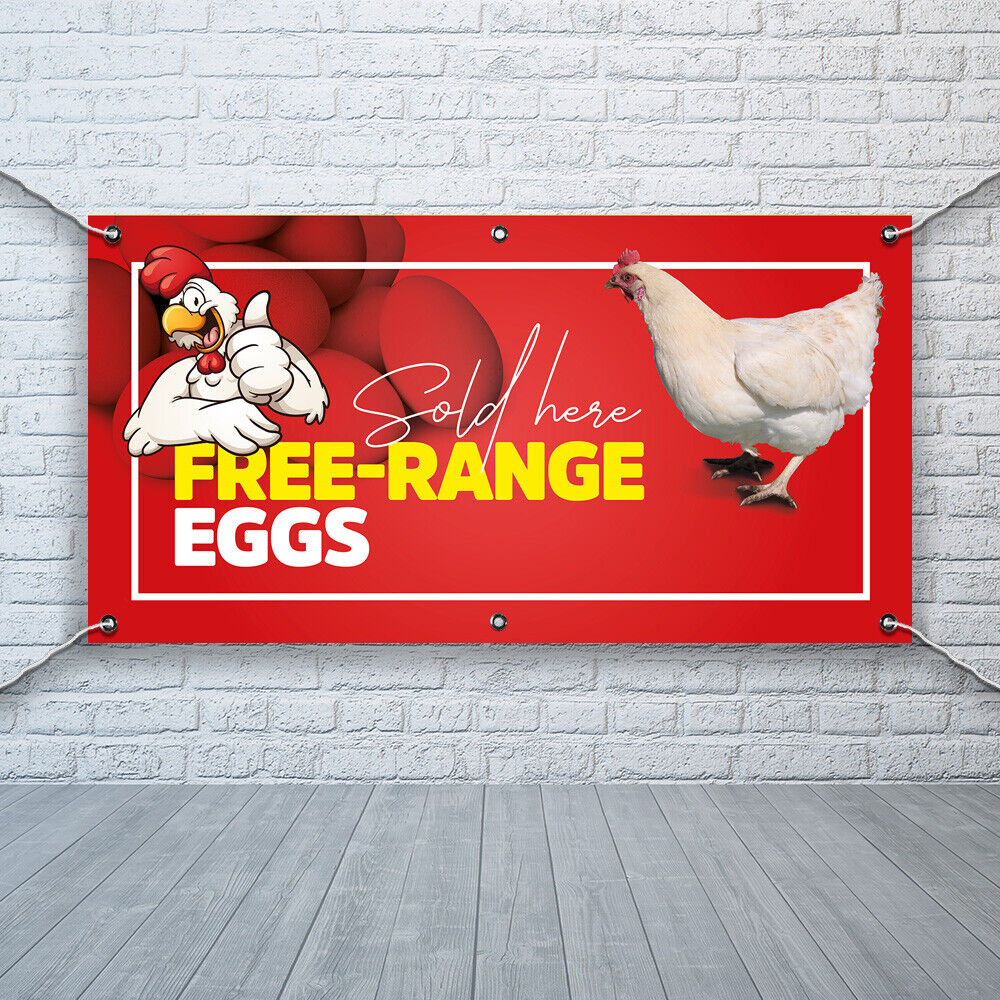 PVC Banner Free Range Eggs Promotional Print Outdoor Waterproof High Quality