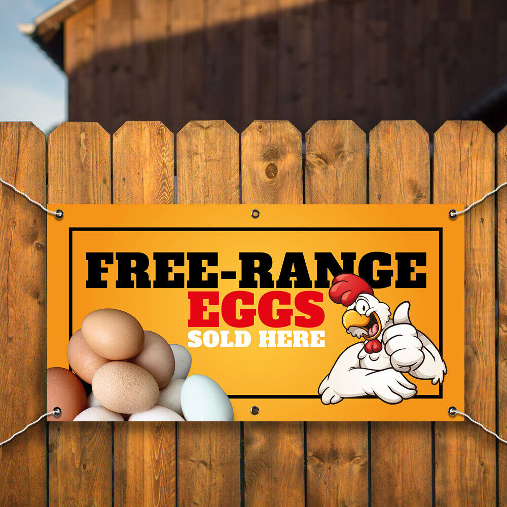 PVC Banner Free Range Eggs Promotional Print Outdoor Waterproof High Quality