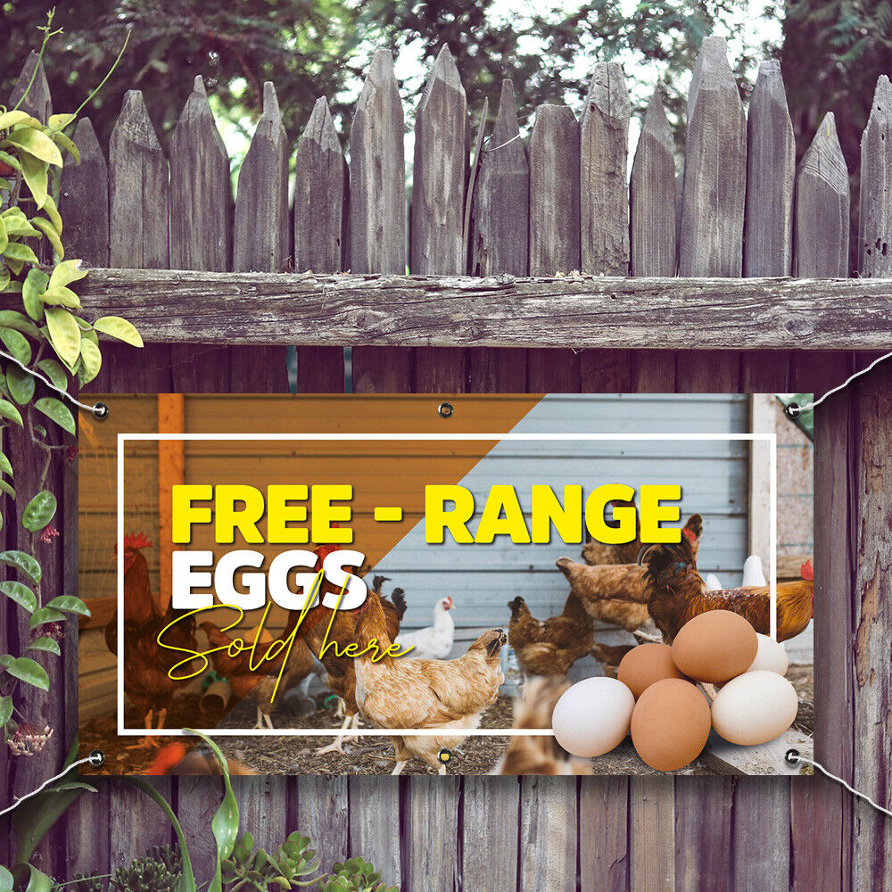 PVC Banner Free Range Eggs Promotional Print Outdoor Waterproof High Quality