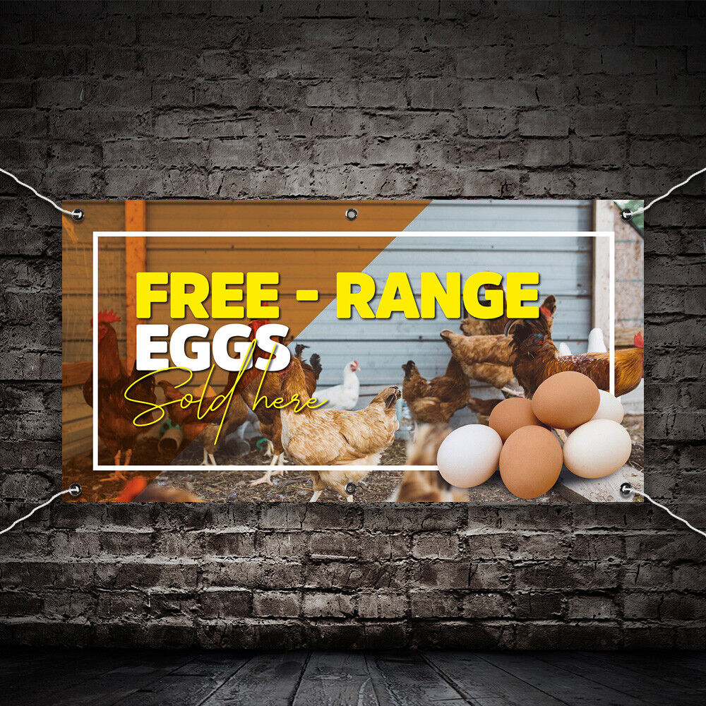 PVC Banner Free Range Eggs Promotional Print Outdoor Waterproof High Quality