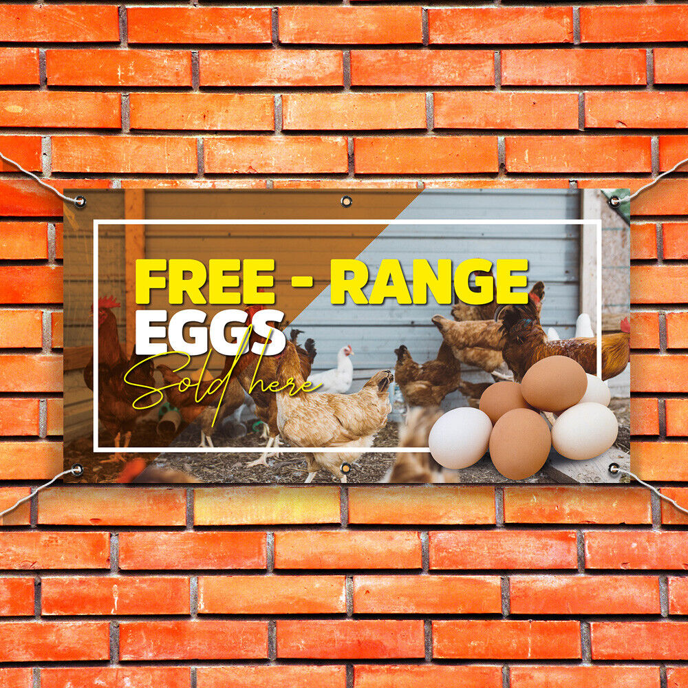 PVC Banner Free Range Eggs Promotional Print Outdoor Waterproof High Quality