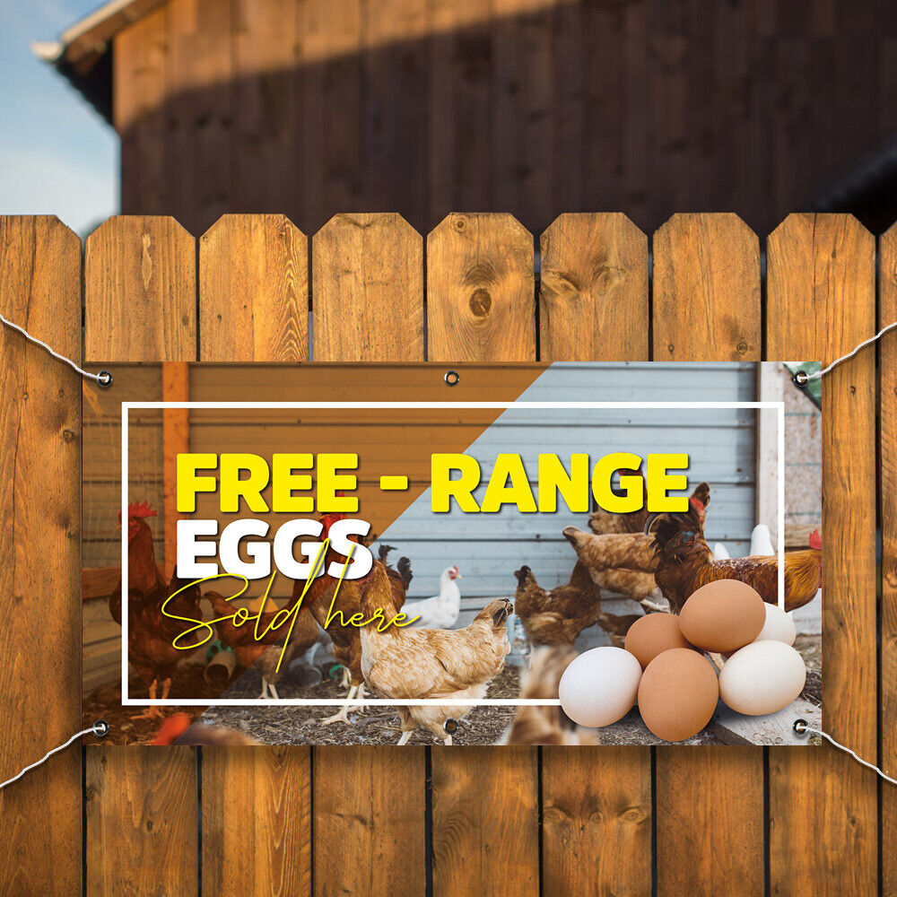 PVC Banner Free Range Eggs Promotional Print Outdoor Waterproof High Quality