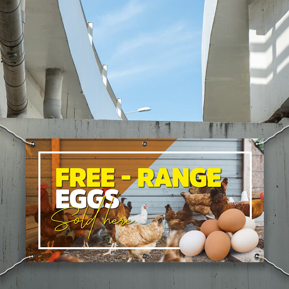 PVC Banner Free Range Eggs Promotional Print Outdoor Waterproof High Quality