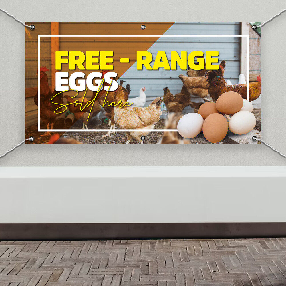 PVC Banner Free Range Eggs Promotional Print Outdoor Waterproof High Quality