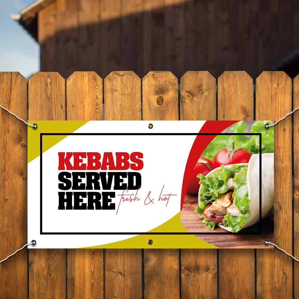 PVC Banner Kebabs Served Here Promotional Print Outdoor Waterproof High Quality