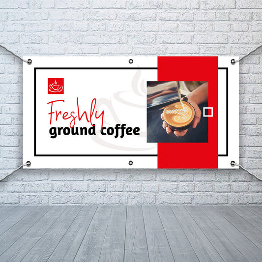 PVC Banner Fresh Coffee Promotional Print Outdoor Waterproof High-Quality