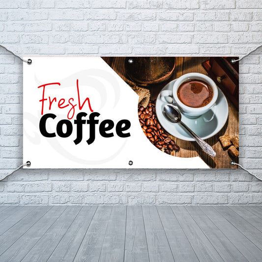 PVC Banner Fresh Coffee Promotional Print Outdoor Waterproof High Quality