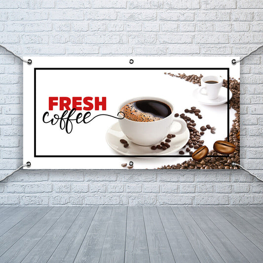 PVC Banner Fresh Coffee Promotional Print Outdoor Waterproof High Quality