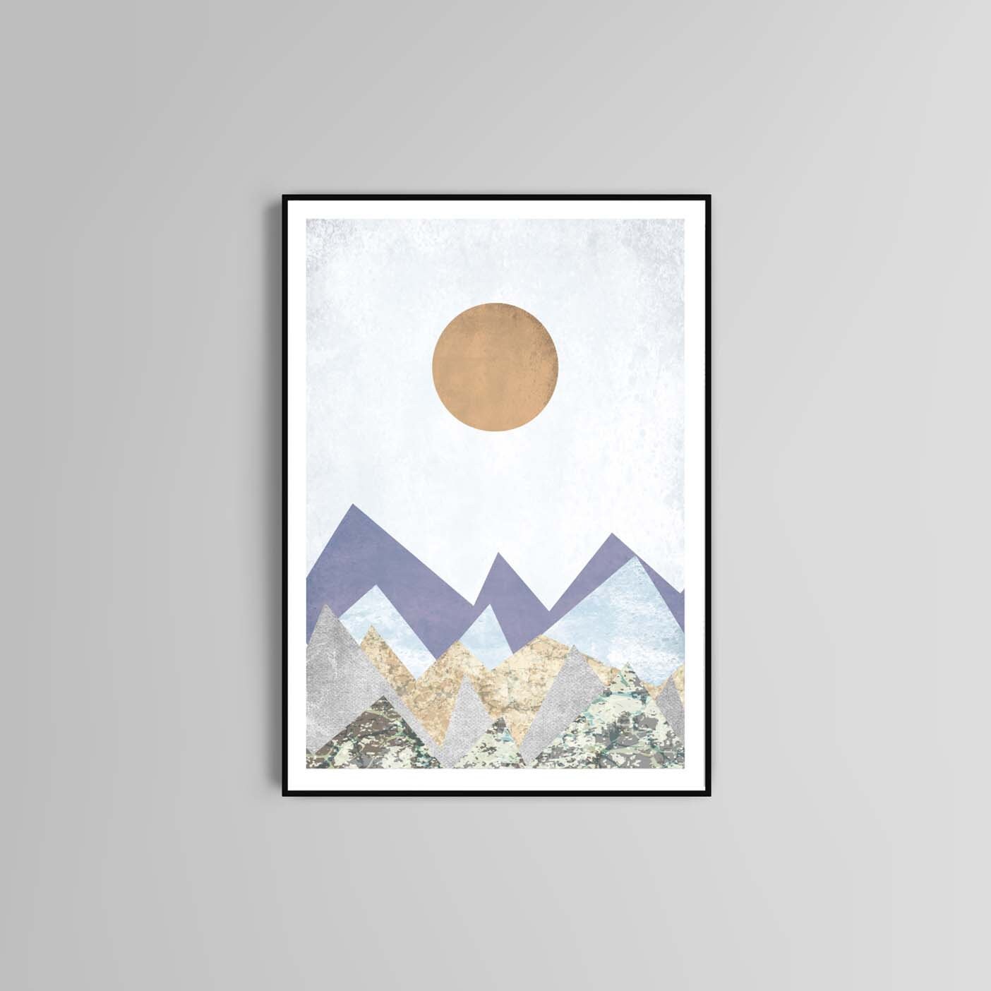 Abstract Mountains Poster print, Home Décor Poster, Wall Art