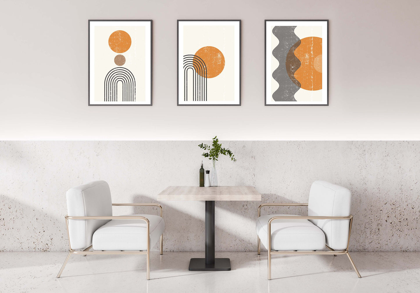 Abstract sun poster print home wall art set of 3 wall decoration modern poster