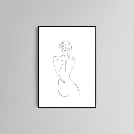 Women's Back  Poster Print home wall art decor one line modern design