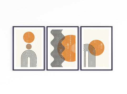 Abstract sun poster print home wall art set of 3 wall decoration modern poster