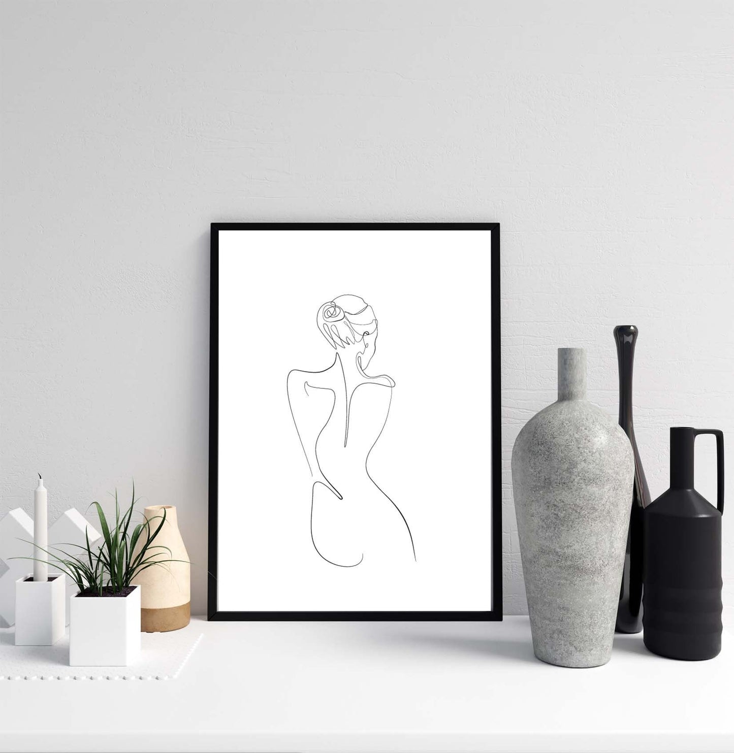 Women's Back  Poster Print home wall art decor one line modern design