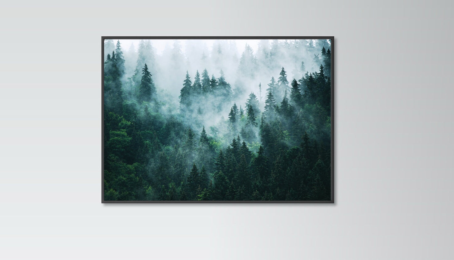 Foggy Forest poster print home wall art decor nature landscape beautiful print