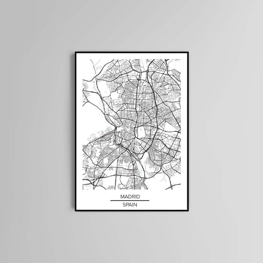 Madrid Map poster print home wall art decor modern city map Spain