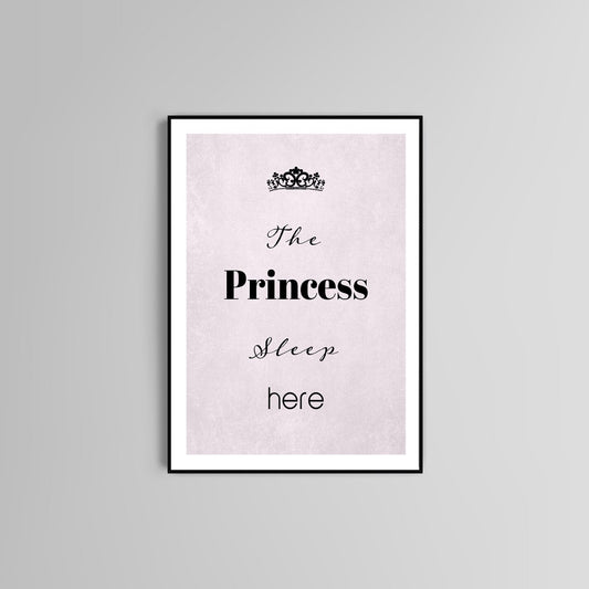 The Princess typography Poster print home wall art decor nursery girls' modern print