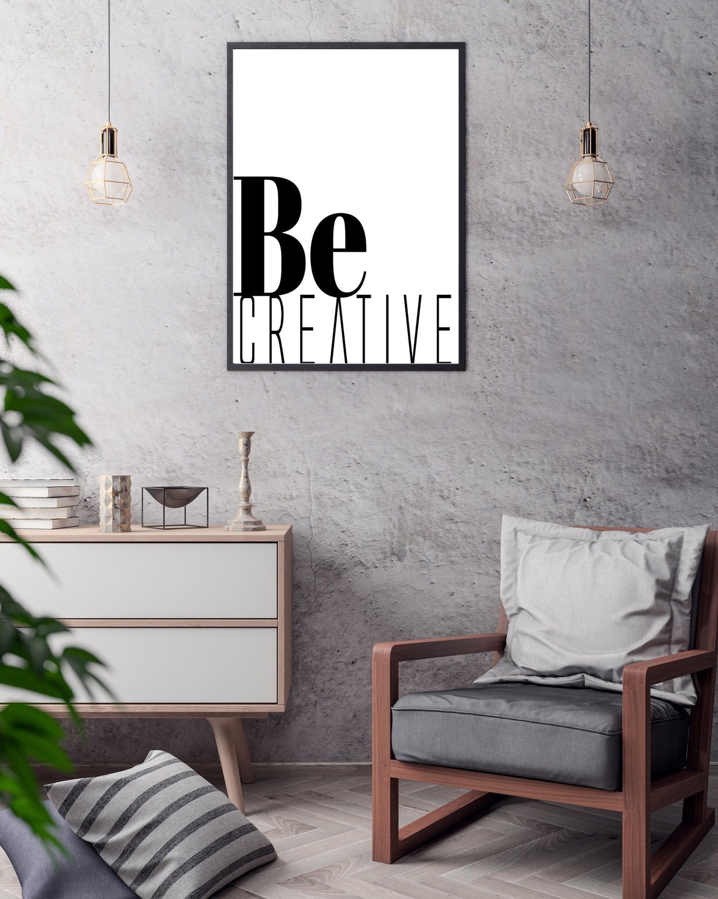 Be creative quote,  Typography print, motivational quotes, Home accessories Wall Art, Modern Print