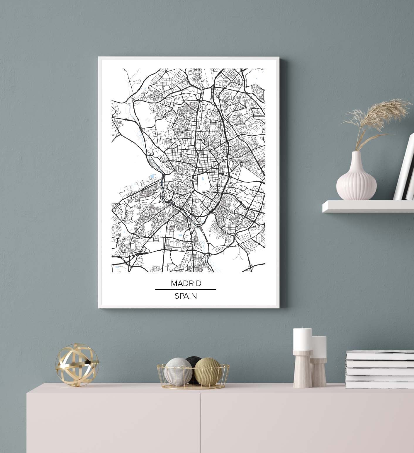 Madrid Map poster print home wall art decor modern city map Spain