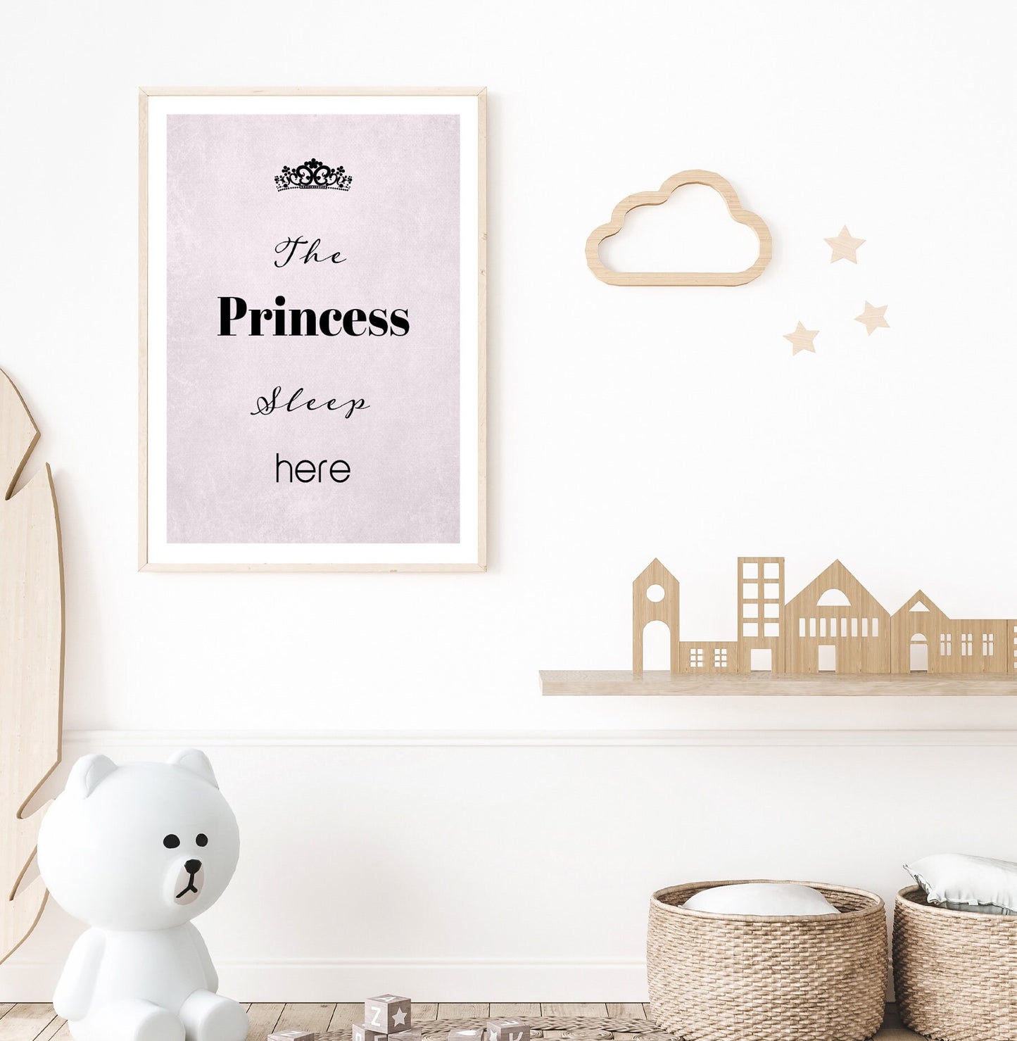 The Princess typography Poster print home wall art decor nursery girls' modern print