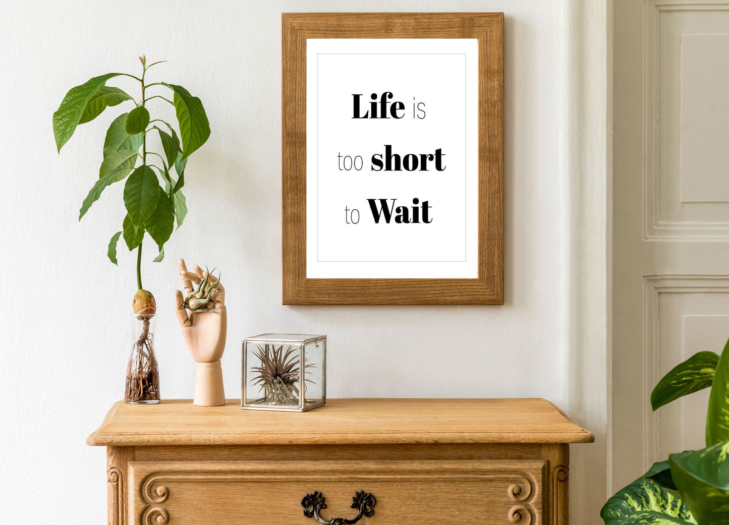 Motivational Quote poster print home wall art decor life is too short modern design