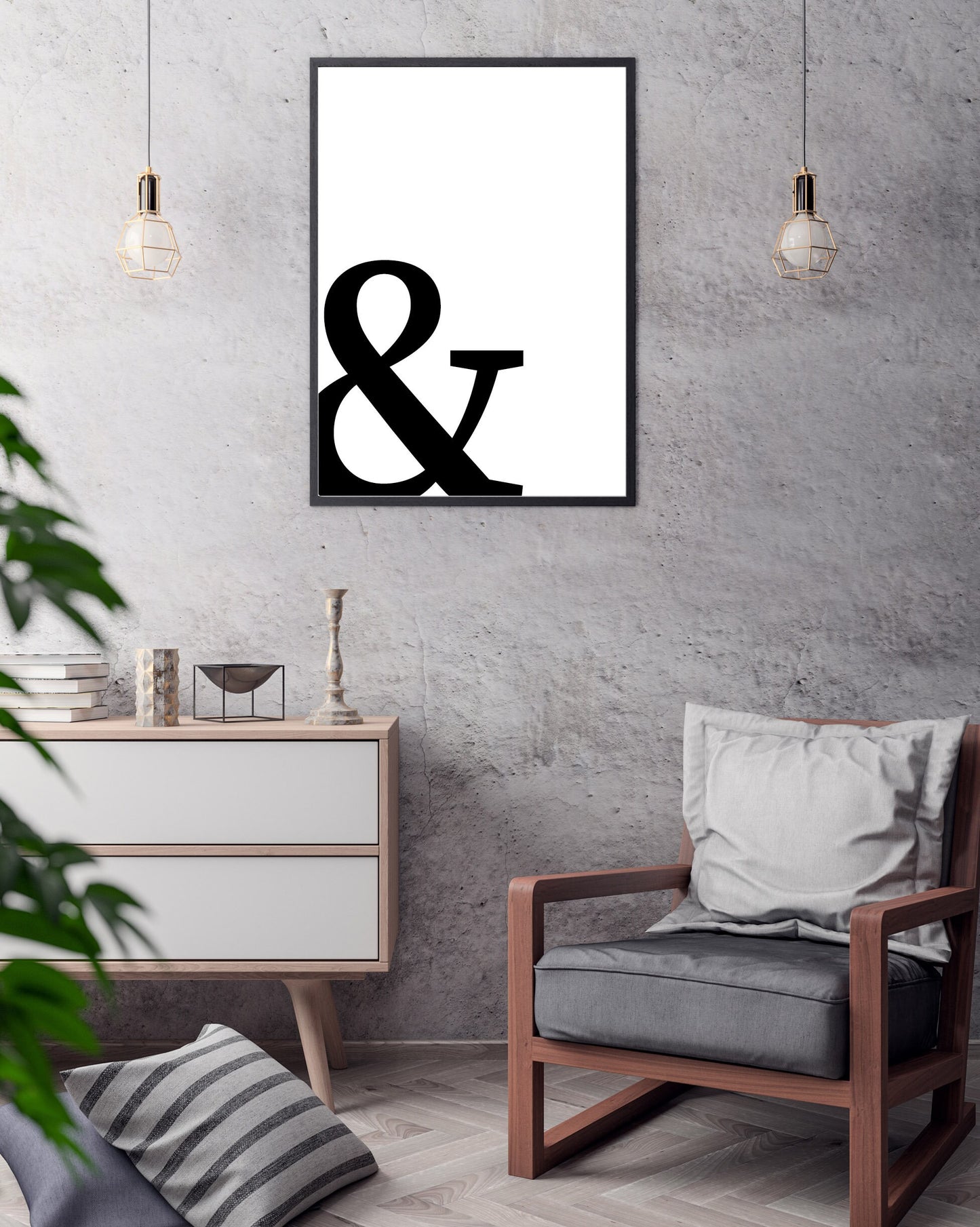 Typography poster print home wall art decor modern minimalist typography letter