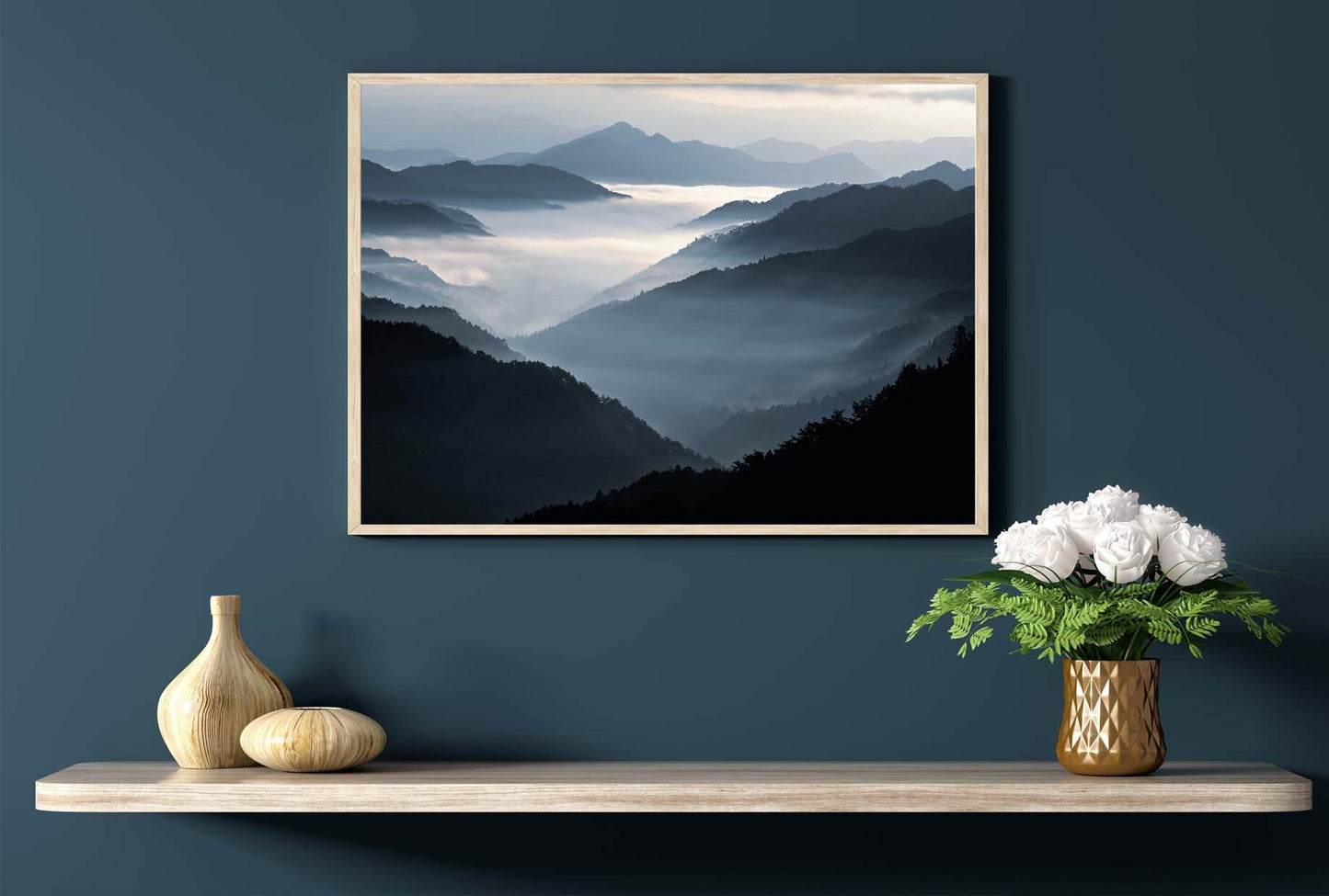 Foggy Forest poster print home wall art decor mountains nature modern design print