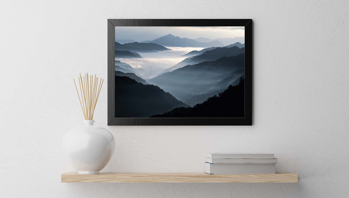 Foggy Forest poster print home wall art decor mountains nature modern design print