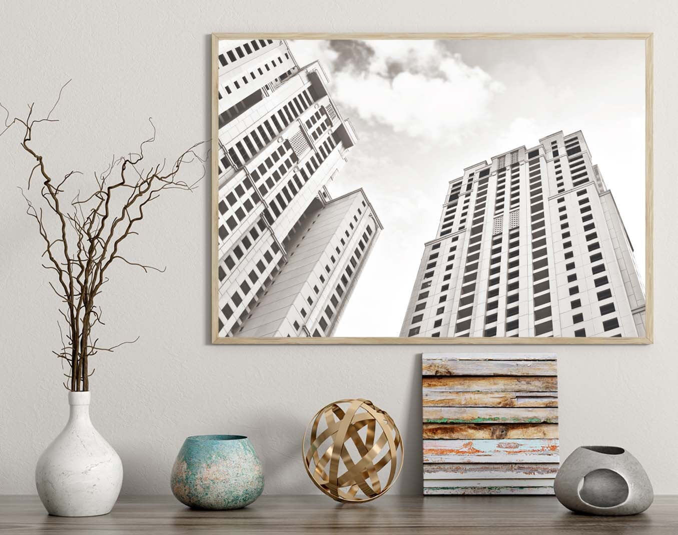 Skyscrapers poster print home wall art decor architectural modern simple design