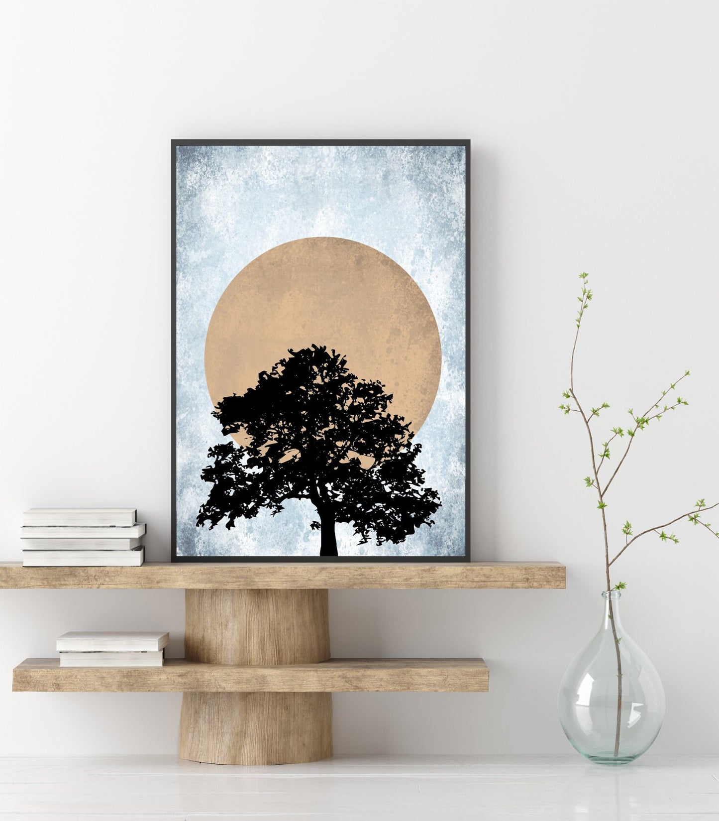 Abstract Poster Tree Sun Home decor  Poster Print Home Decor Dorm living room Bedroom graphic shapes design