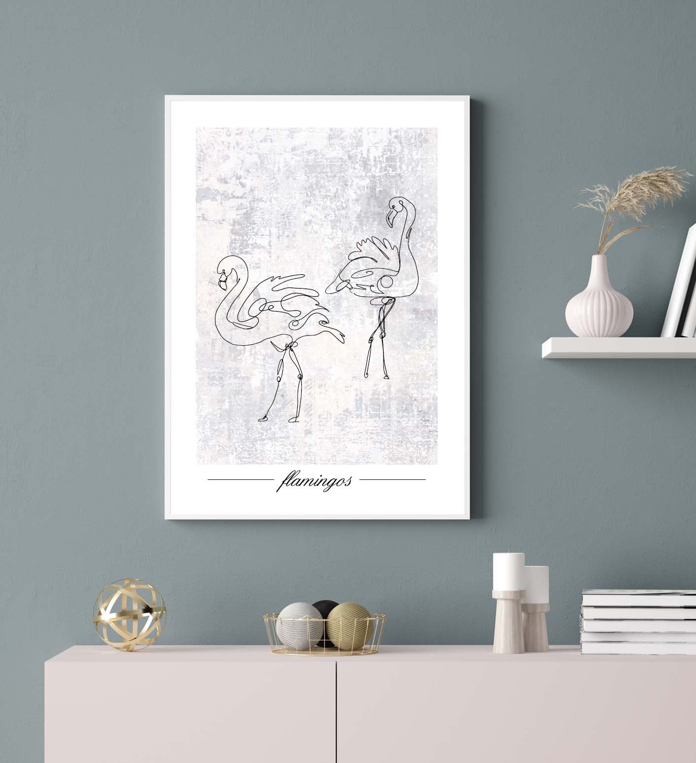 Flamingos poster print home wall art decor fleming kids nursery room design bedroom decor