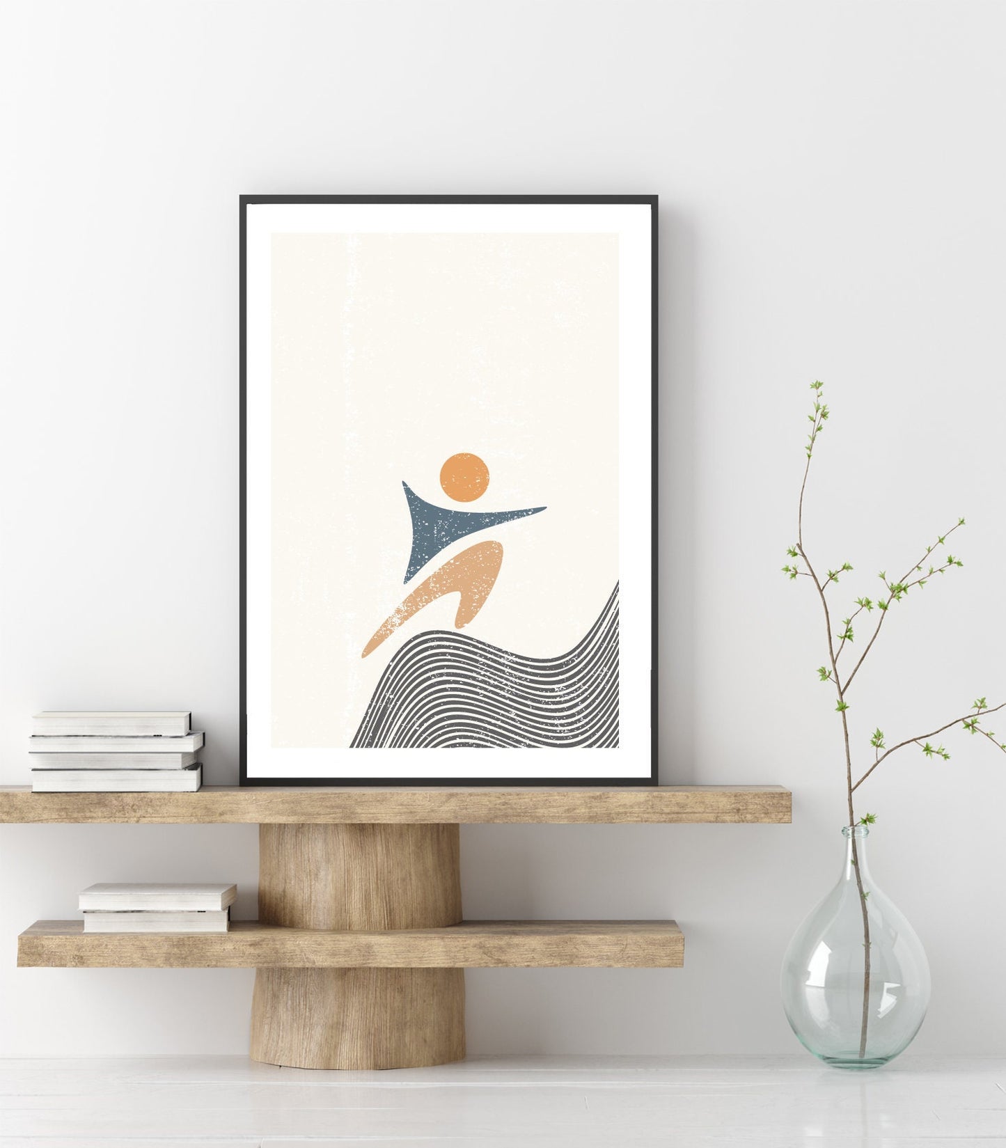 Abstract poster print home wall art modern human shape design