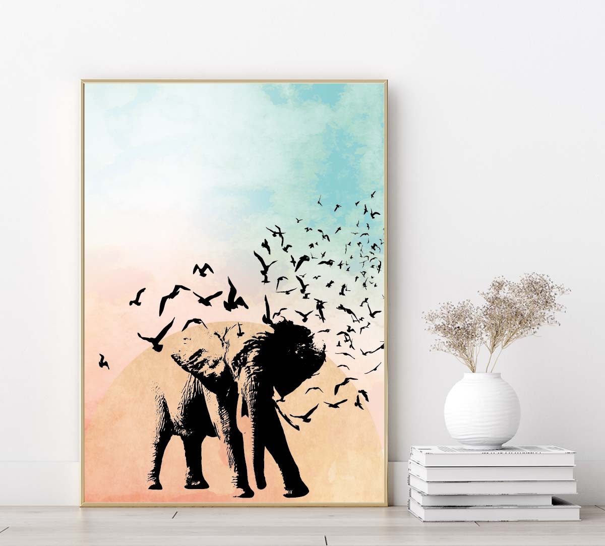 Elephant abstract home wall art decor modern design decoration