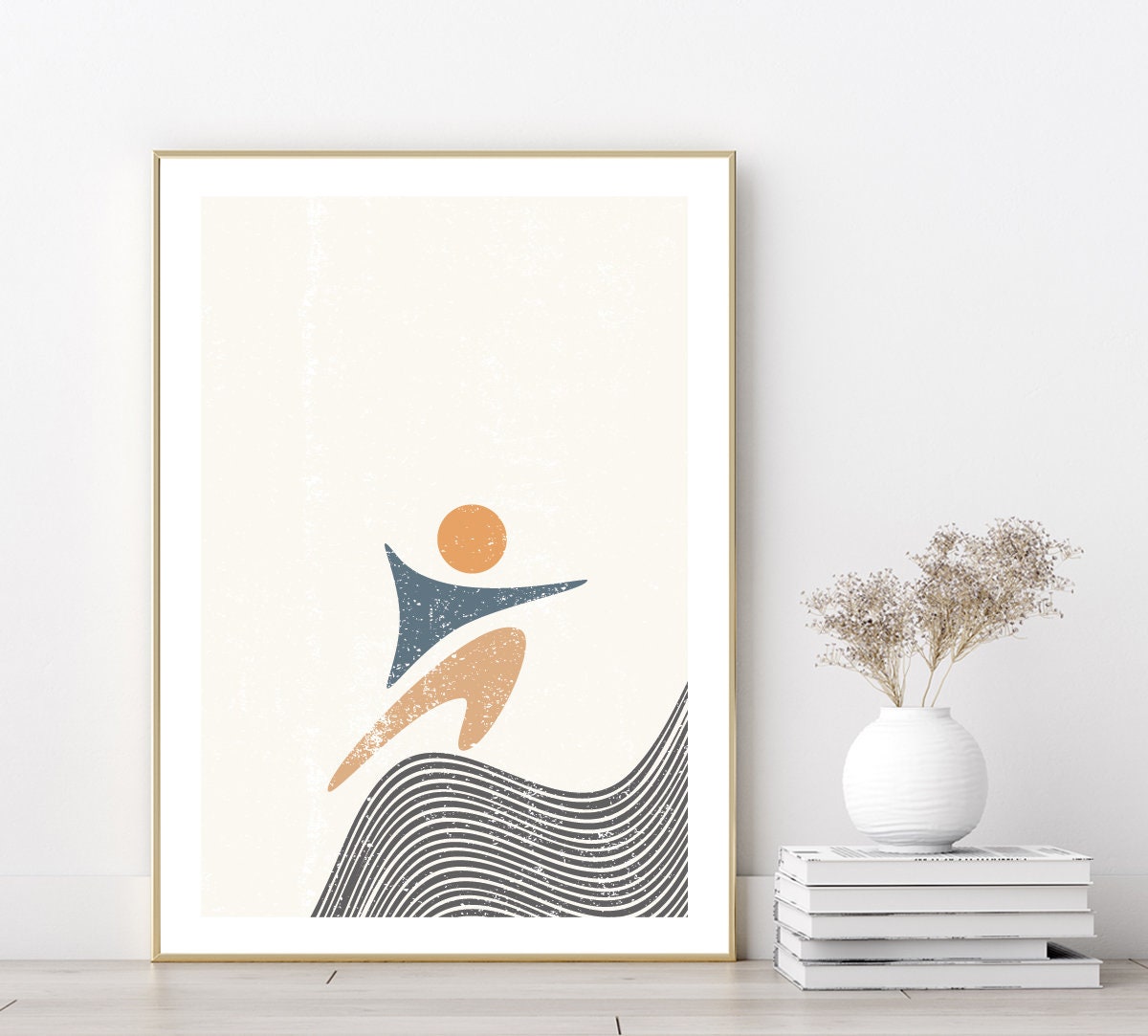 Abstract poster print home wall art modern human shape design