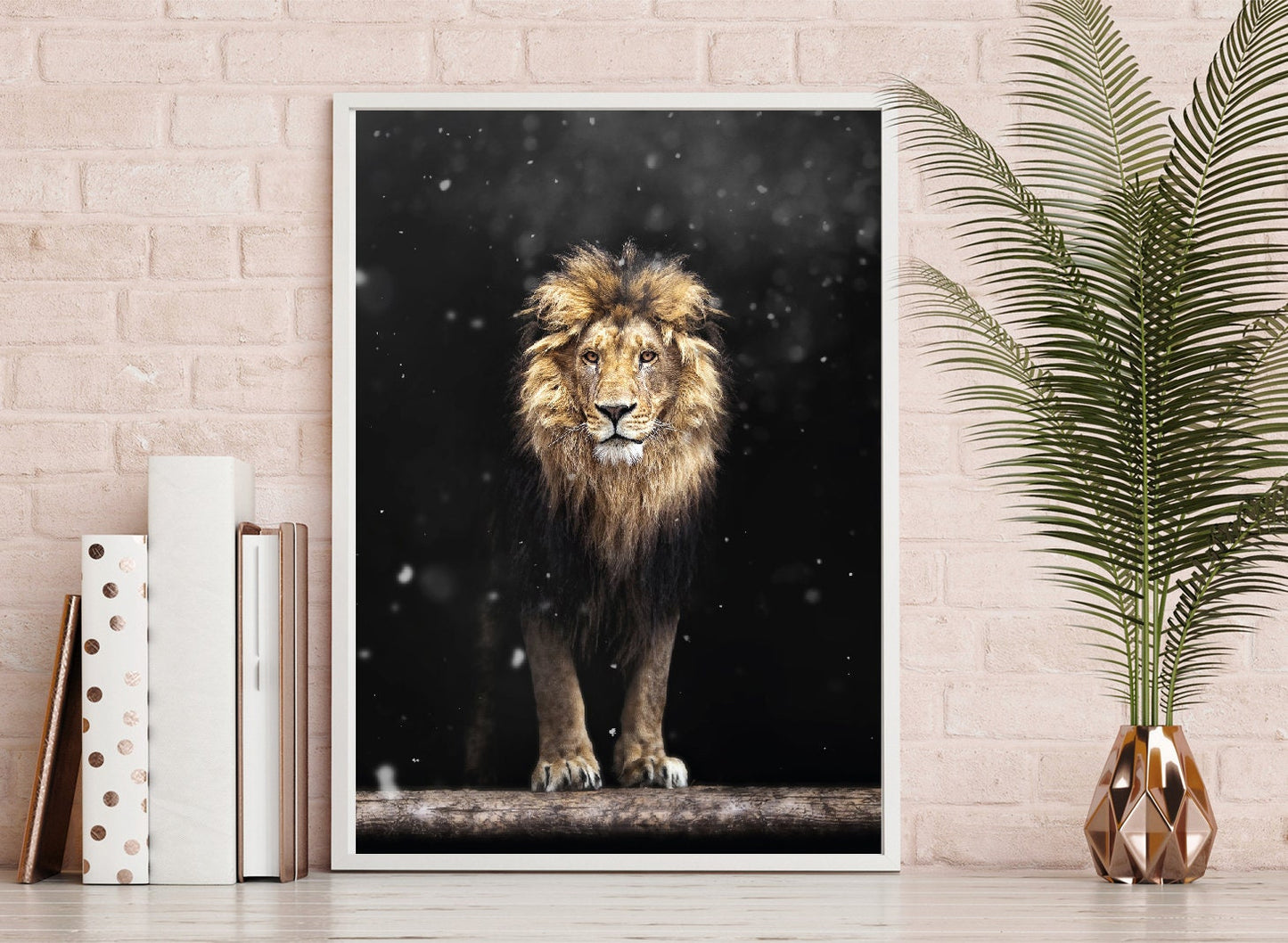 Lion poster print home wall art decor modern elegant lion print