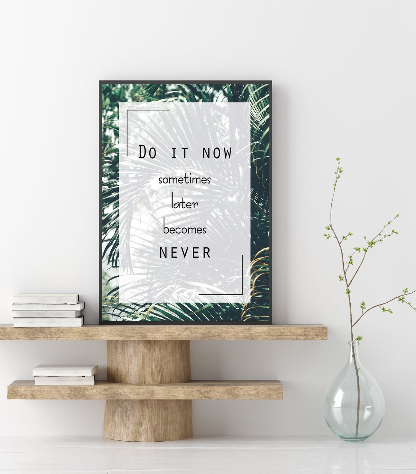 Quote poster print home wall art decor motivational flowers modern design