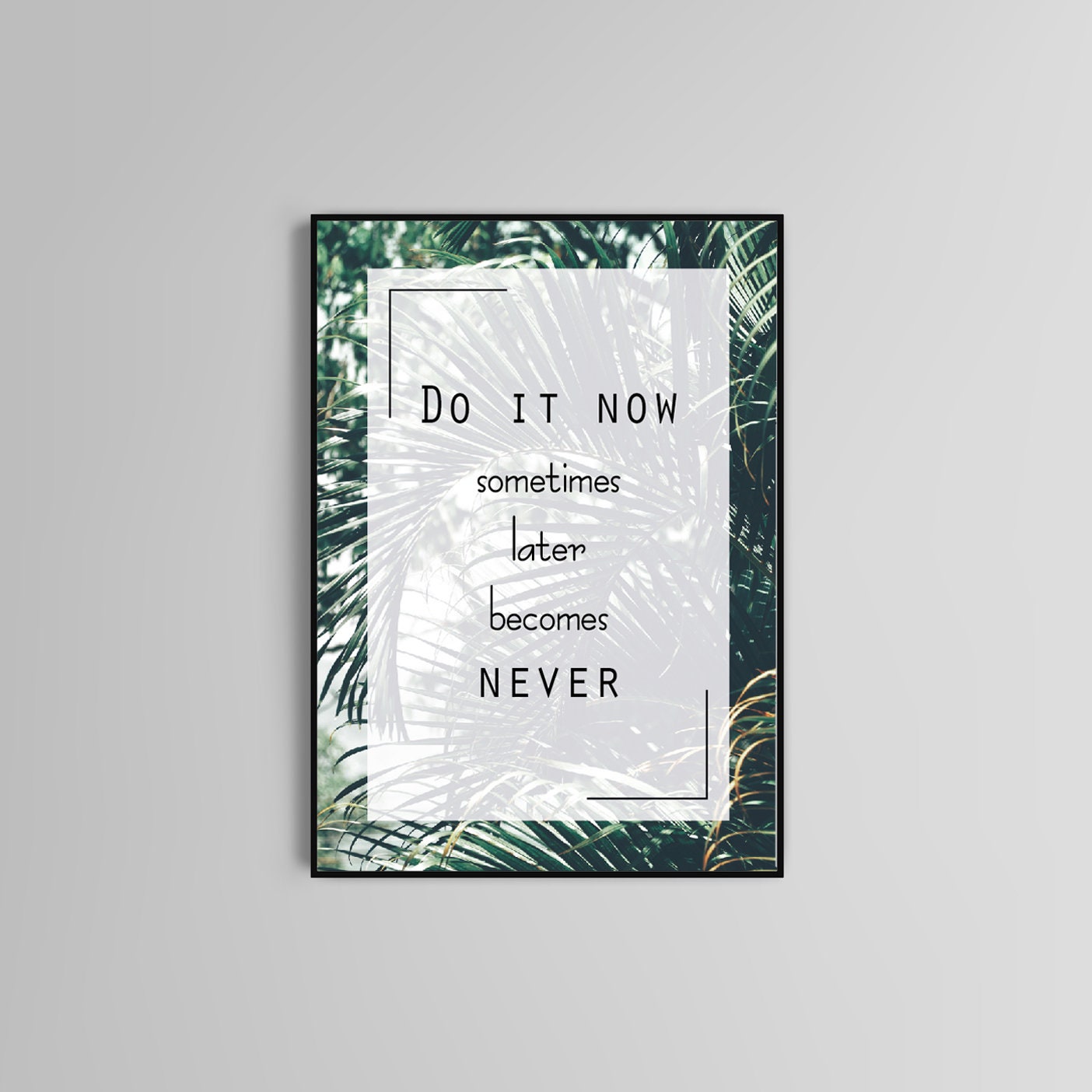 Quote poster print home wall art decor motivational flowers modern design