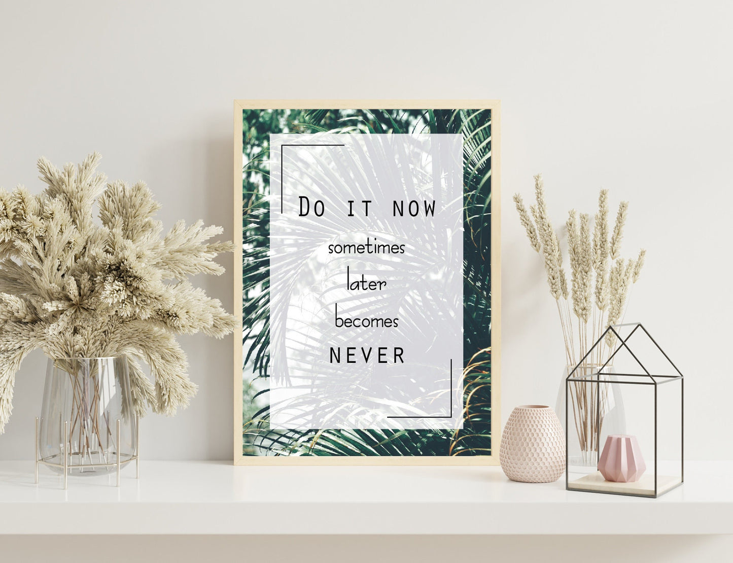 Quote poster print home wall art decor motivational flowers modern design