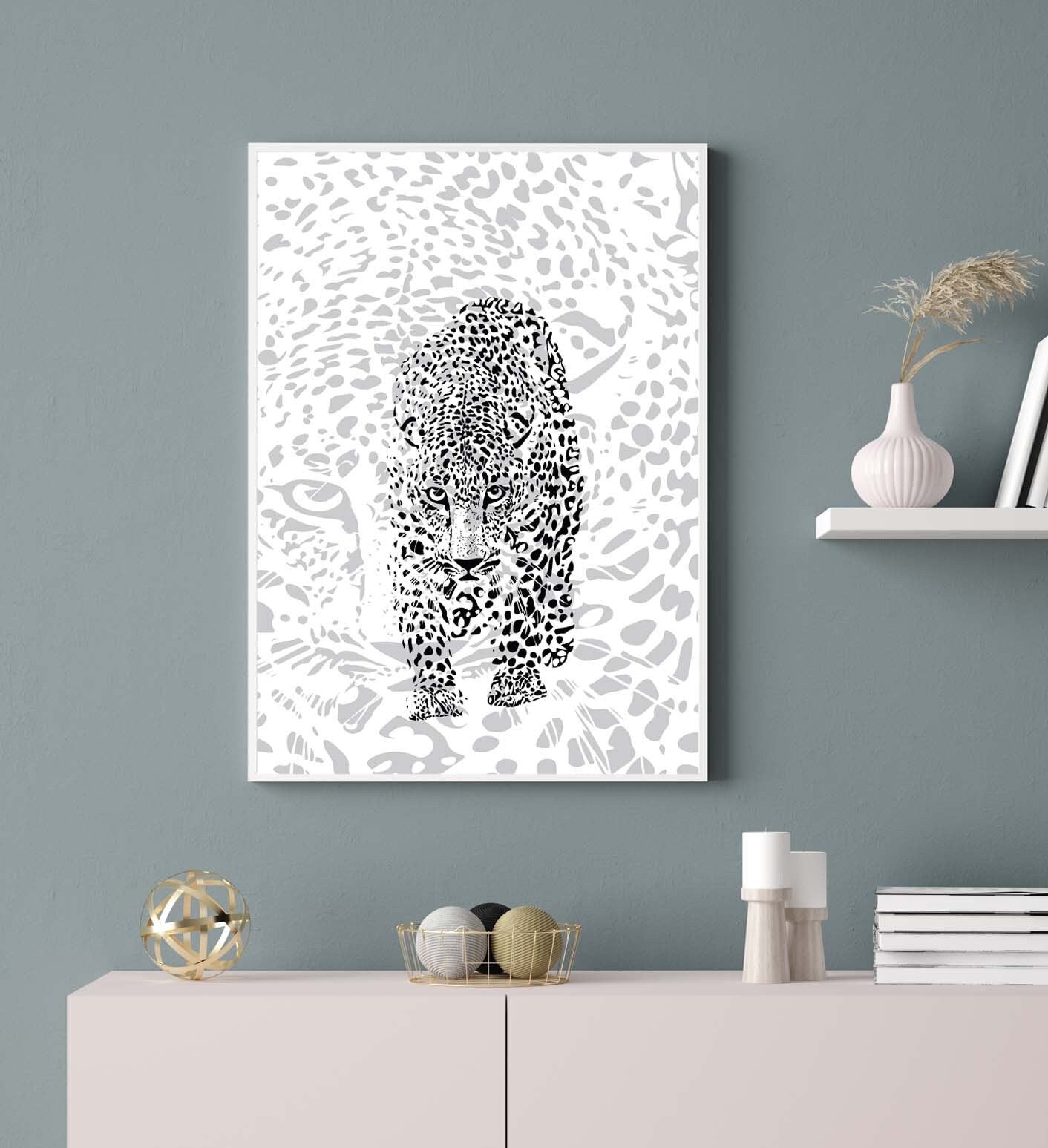 Leopard poster print home wall art decor modern animal design