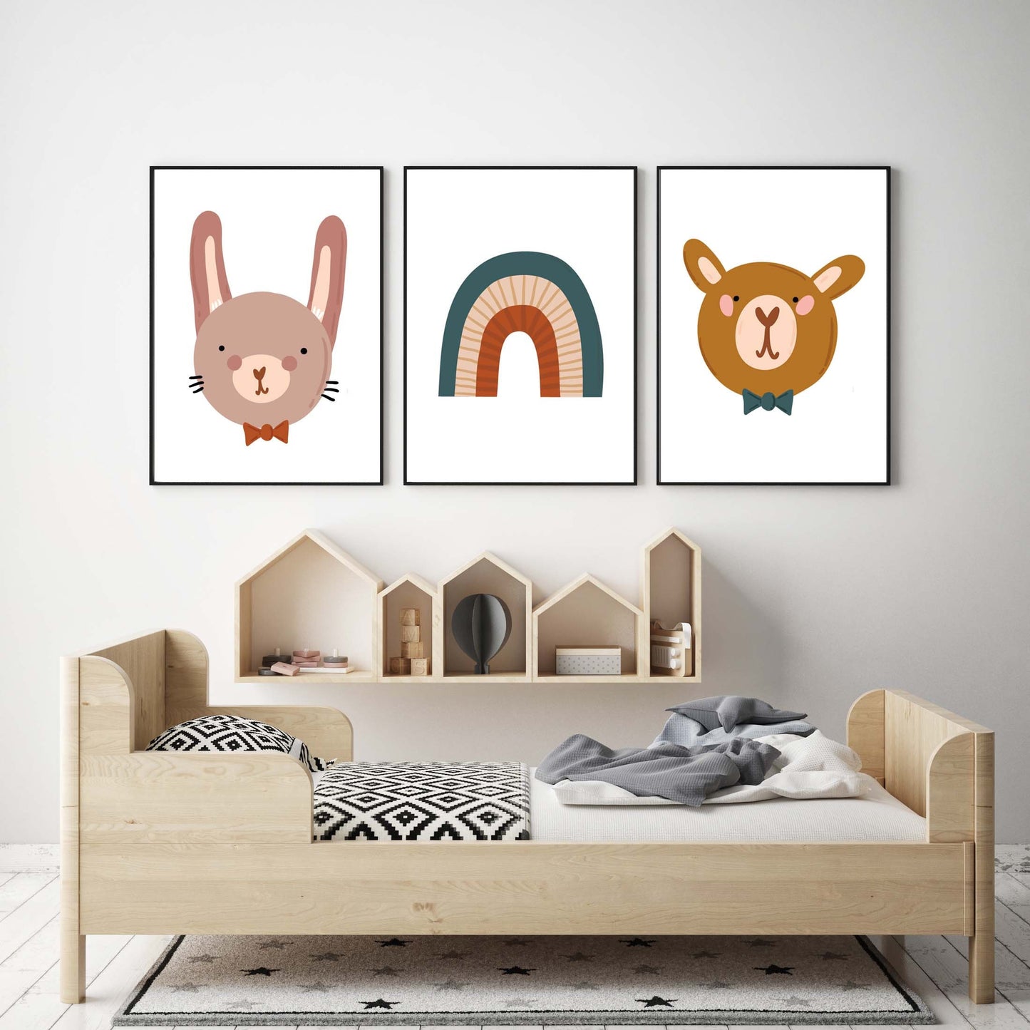 Animals poster print home wall nursery art decor modern kids animal design