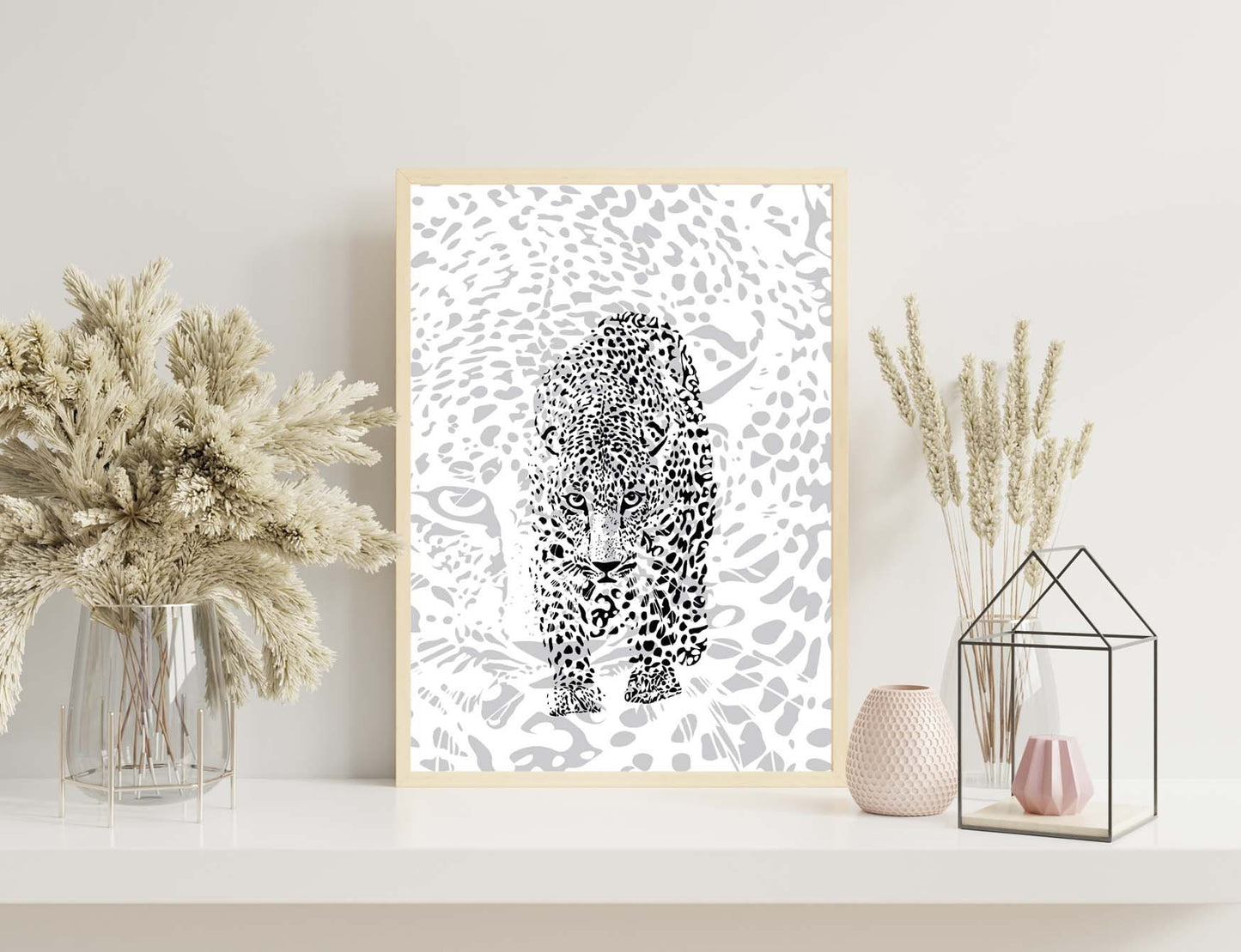 Leopard poster print home wall art decor modern animal design