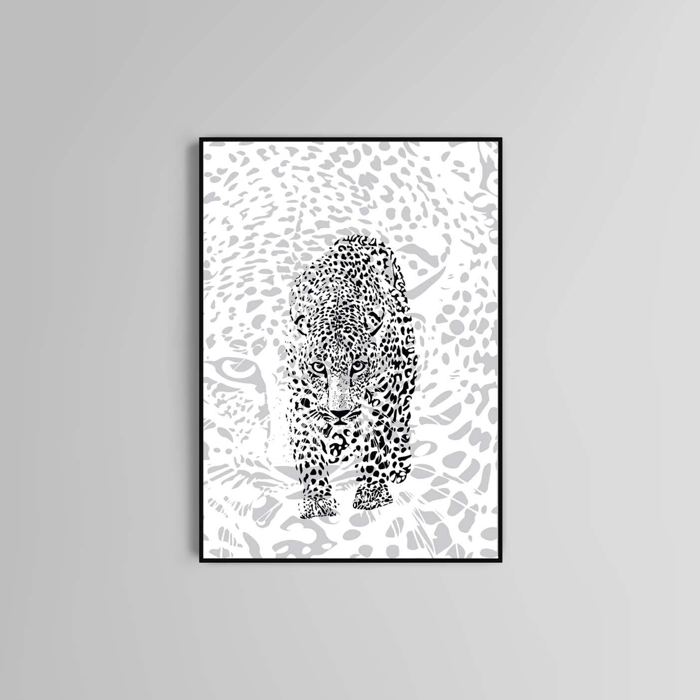 Leopard poster print home wall art decor modern animal design