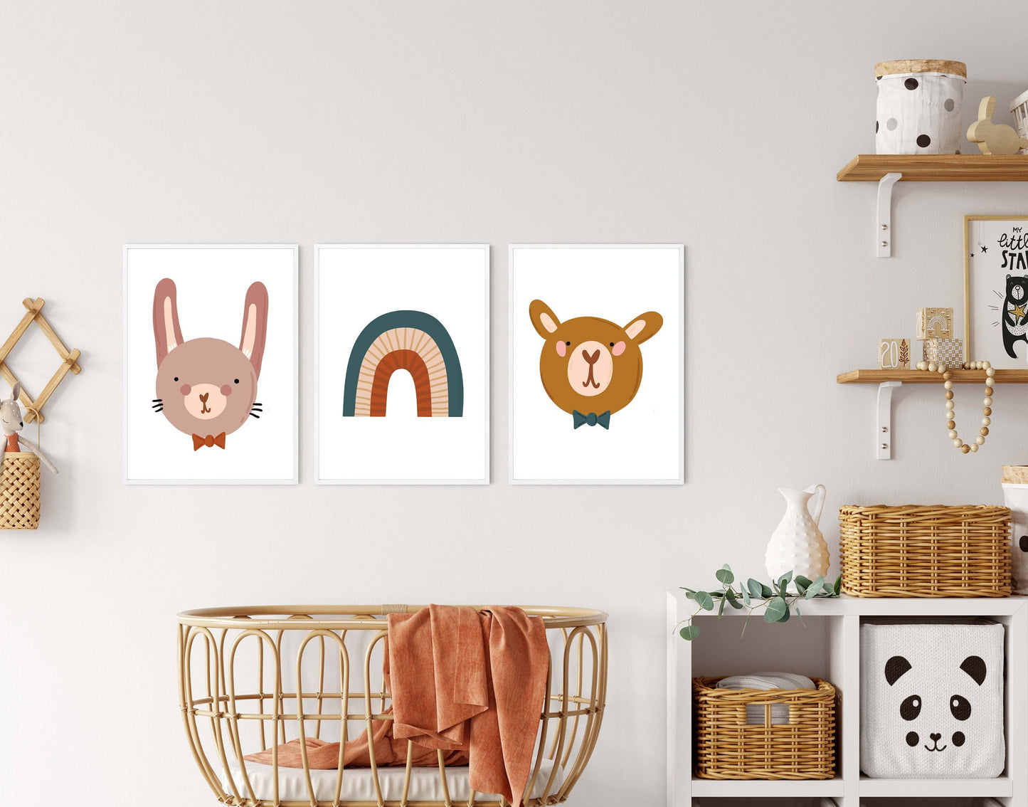 Animals poster print home wall nursery art decor modern kids animal design