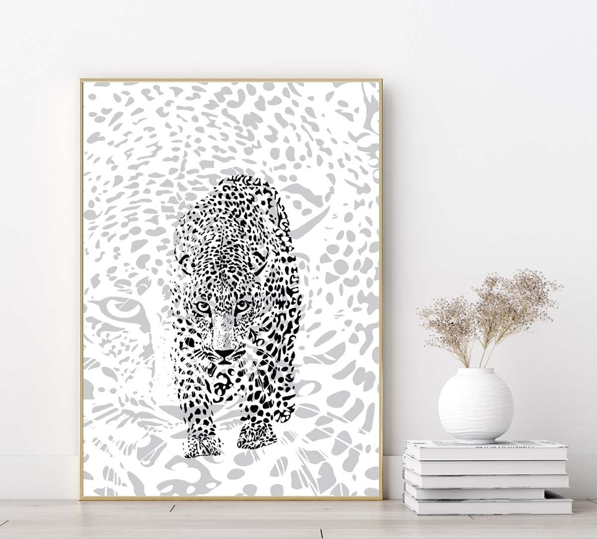 Leopard poster print home wall art decor modern animal design