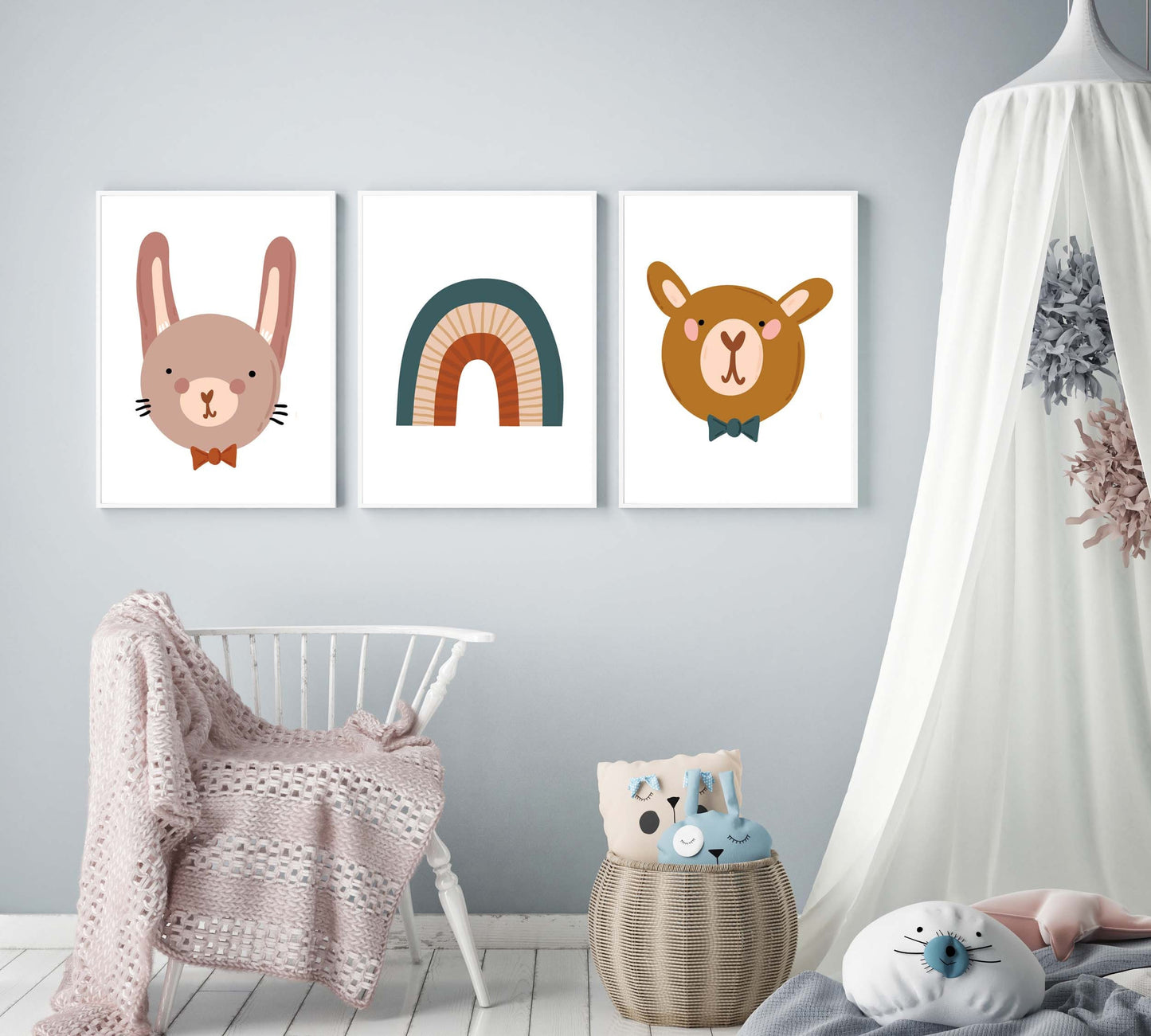 Animals poster print home wall nursery art decor modern kids animal design