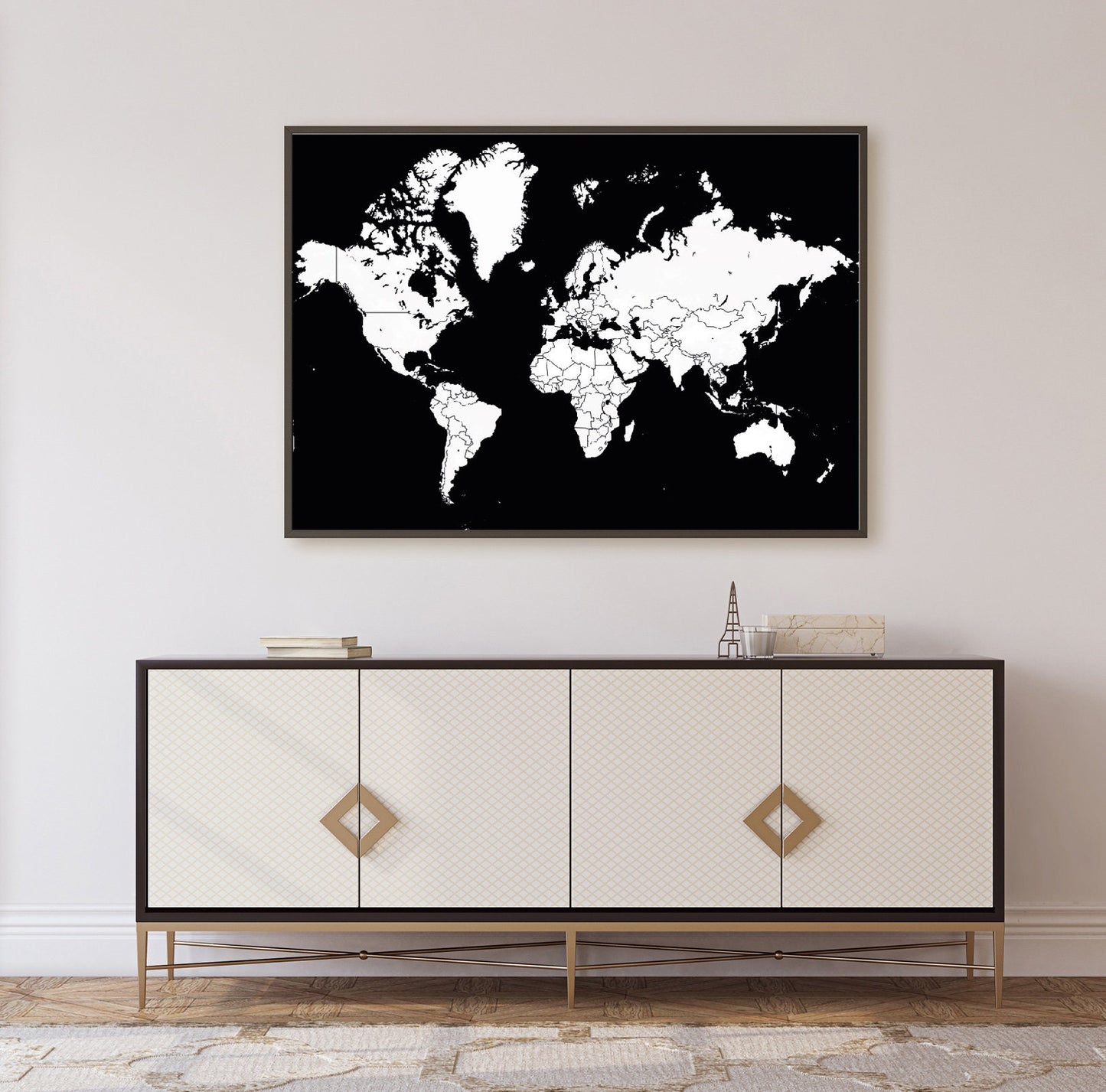 World map poster print home wall art decor modern multiple styles design