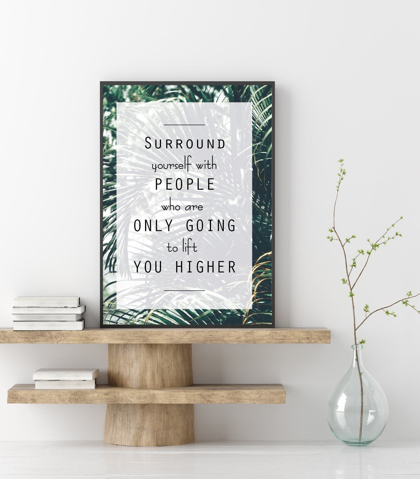 Quote poster print home wall art decor botanical flowers motivation quote modern design