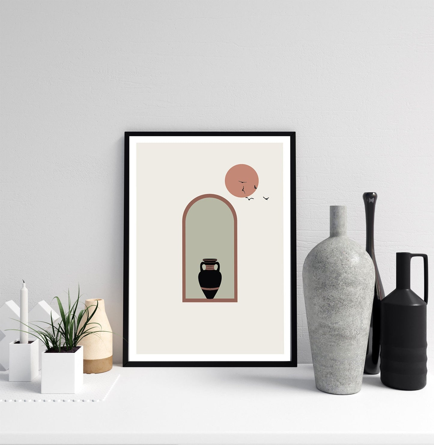 Abstract, Vase, Moon Print, Wall Arts, Modern Print, Home, decor, interior decor, Home accessories, Gift Ideas