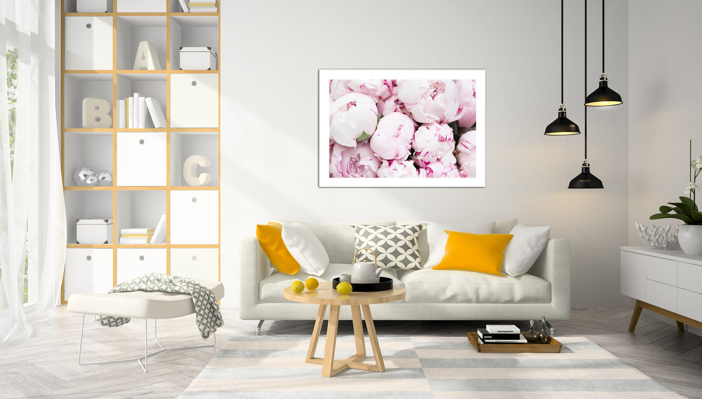 Peonies Flowers poster print home wall art decor modern flower colourful print