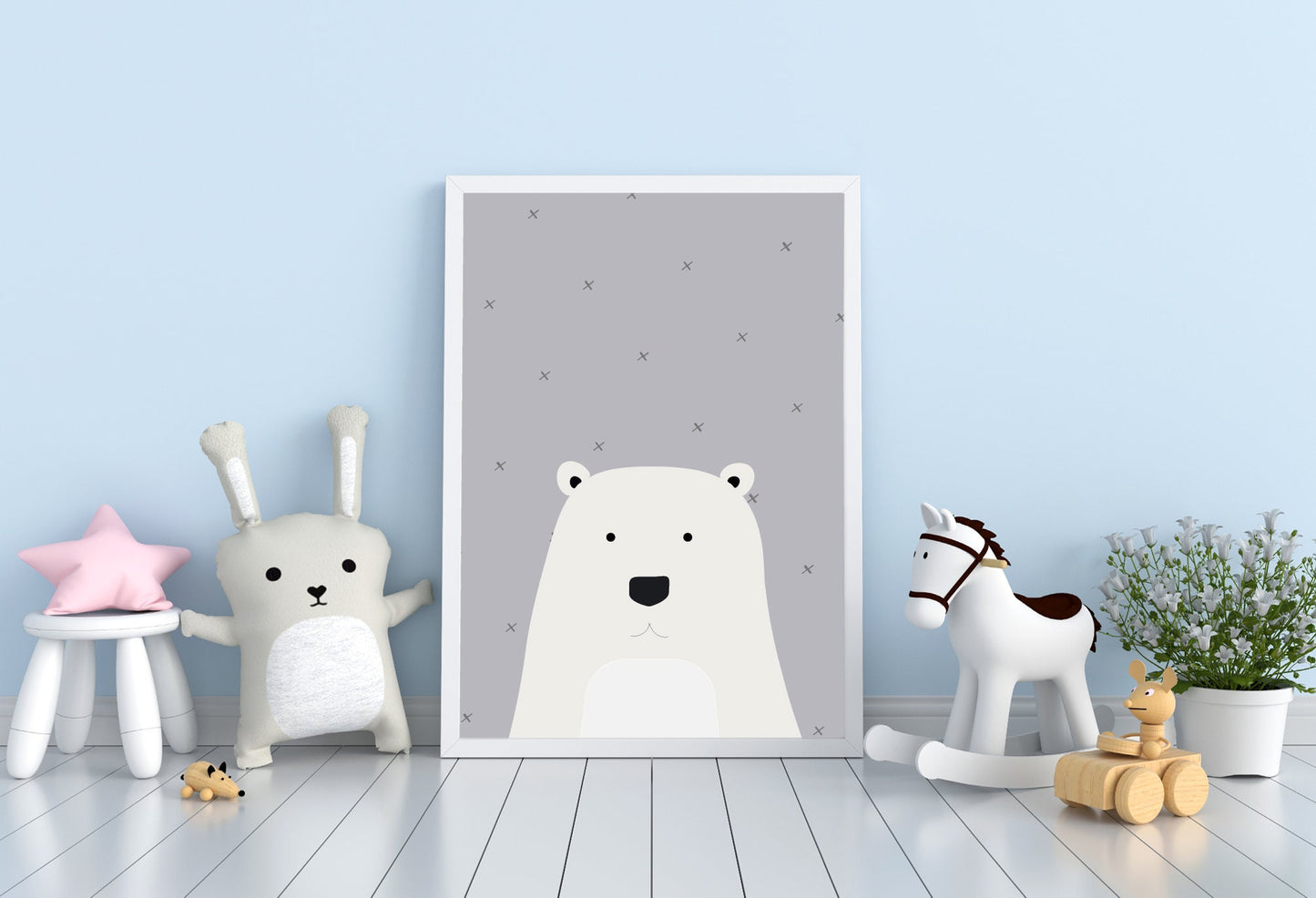 Bear poster print home wall art decor Nordic bear modern design