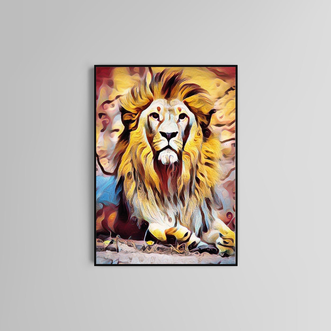 Lion poster print home wall art decor animal lion modern colour print